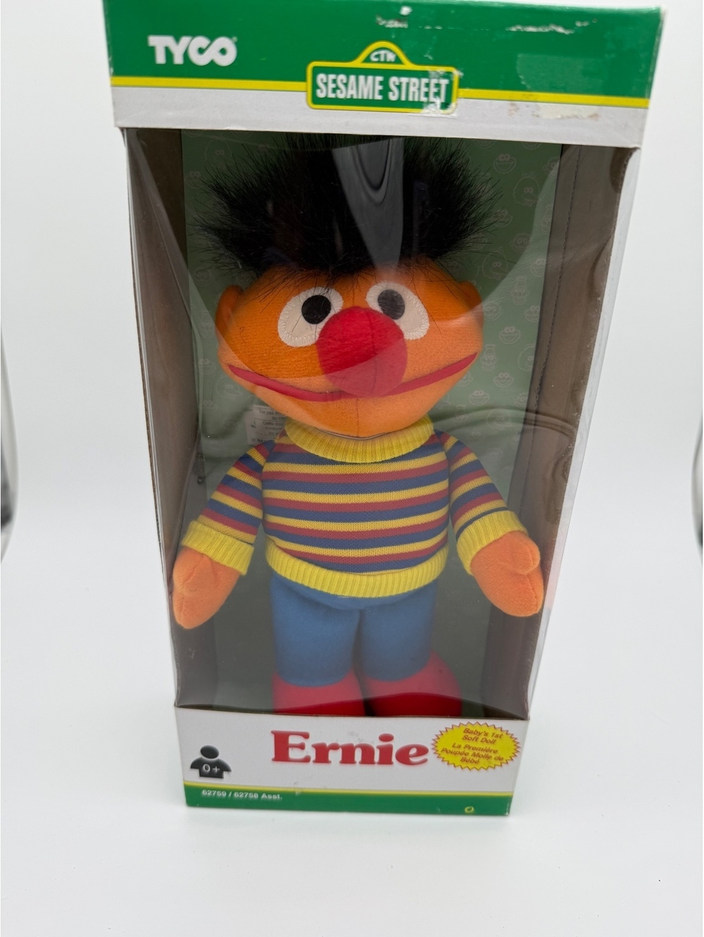 Vintage 1997 Tyco Sesame Street Ernie Plush Doll – Baby's 1st Soft Doll – NIN